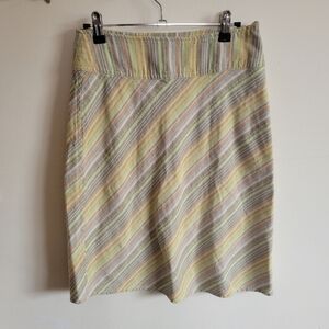 Indigenous Handwoven Organic Cotton Knee Length Skirt Stripes XS Extra Small